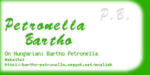 petronella bartho business card